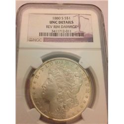 1880-S SILVER MORGAN DOLLAR BU NGC DETAILS