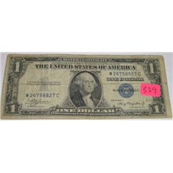 1935 SERIES A SILVER CERTIFICATE $1 BILL SERIAL # W26756827C *NICE VERY EARLY U.S. BILL*!!