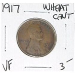 1917 WHEAT CENT RED BOOK VALUE IS $3.00+ *RARE VERY FINE GRADE*!! PENNY CAME OUT OF SAFE!!