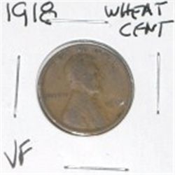 1918 WHEAT CENT *RARE EARLY VERY FINE GRADE*!! PENNY CAME OUT OF SAFE!!