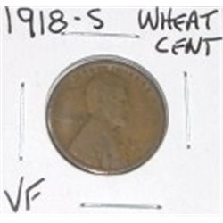 1918-S WHEAT CENT *RARE EARLY VERY FINE GRADE*!! PENNY CAME OUT OF SAFE!!
