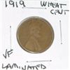 Image 1 : 1919 WHEAT CENT *RARE LAMINATED VERY FINE GRADE*!! PENNY CAME OUT OF SAFE!!