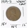 Image 1 : 1919-S WHEAT CENT RED BOOK VALUE IS $12.00+ *RARE KEY DATE EXTRA FINE+ GRADE* PENNY CAME OUT OF SAFE