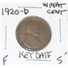 Image 1 : 1920-D WHEAT CENT RED BOOK VALUE IS $5.00+ *RARE KEY DATE FINE GRADE*!! PENNY CAME OUT OF SAFE!!