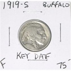 1919-S BUFFALO NICKEL RED BOOK VALUE IS $75.00+ *RARE KEY DATE FINE GRADE*!! NICKEL CAME OUT OF SAFE