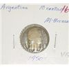 Image 1 : 1950 ARGENTINA 10 CENTAVOS "AL BRONZE" *RARE NICE EARLY VERY GOOD GRADE*!!