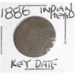 1886 INDIAN HEAD CENT *RARE KEY DATE EARLY NICE PENNY*!! PENNY CAME OUT OF SAFE!!