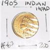 Image 1 : 1905 INDIAN HEAD CENT RED BOOK VALUE IS $200.00+ *EXTREMELY RARE PF-63 HIGH GRADE*!!