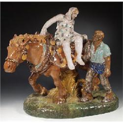 Bauer und B„uerin mit Ackergaul