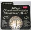 Image 1 : 1776-1976 OFFICIAL ANTIQUE BRONZE *AMERICAN BICENTENNIAL MEDAL* COIN!! COIN COMES IN ORIGINAL PACKAG