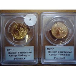 2-2007-P WASHINGTON DOLLARS PCGS BU