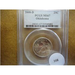 2008-D OKLAHOMA QUARTER PCGS MS67