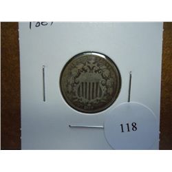 1867 SHIELD NICKEL