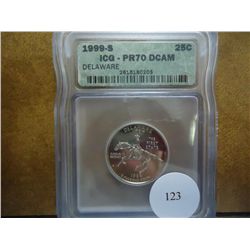 1999-S DELAWARE QUARTER ICG PR70 DCAM