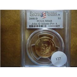 2008-D ADAMS DOLLAR PCGS MS68 POS. A