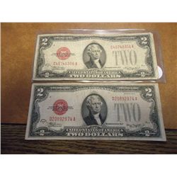 2-1928-D $2 US NOTES RED SEALS
