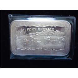 1 TROY OZ .999 FINE SILVER INGOT PONY EXPRESS