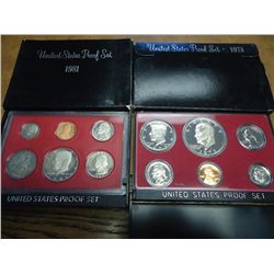 1973 & 81 US PROOF SETS (WITH BOXES)