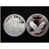 Image 1 : 2-1/4 TROY OUNCE SILVER ROUNDS PF "STANDING LIBS"