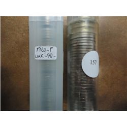 ROLLS OF 40-1960-P & 63-P JEFFERSON NICKELS (UNC)