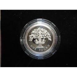 1987 UNITED KINGDOM SILVER PF 1 POUND COIN