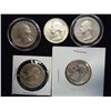 Image 1 : 5 ASSORTED WASHINGTON SILVER QUARTERS
