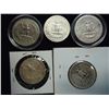 Image 2 : 5 ASSORTED WASHINGTON SILVER QUARTERS