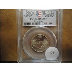 2005-P OREGON QUARTER PCGS MS68 SATIN FINISH