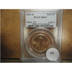 2002-D SACAGAWEA DOLLAR PCGS MS67