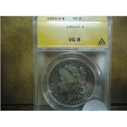 1901-O MORGAN SILVER DOLLAR ANACS (VERY GOOD 8)