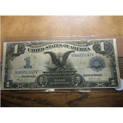 1899 LARGE SIZE $1 SILVER CERTIFICATE BLACK EAGLE