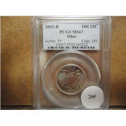 2002-D OHIO QUARTER PCGS MS67