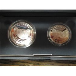 1991-S MT. RUSHMORE 2 COIN PROOF SET