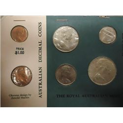 1966 AUSTRALIAN DECIMEL COIN SET 6 COINS