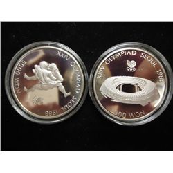 1987 & 88 SOUTH KOREAN 5000 WON SILVER PF'S