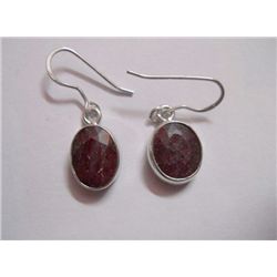 21.55CTW RUBY EARRING .925 STERLING SILVER