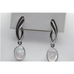 26.25 CTW MOON STONE EARINGS .925 STERLING SILVER