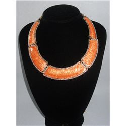300CTW ORANGE BRASS NECKLACE;