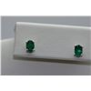 Image 1 : 5.75 CTW EMERALD EARINGS .925 STERLING SILVER