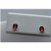 Image 1 : 6.00 CTW ORANGE SAPPHIRE EARINGS .925 STERLING SILVER