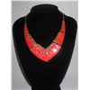 Image 1 : 306CTW ORANGE VINTAGE BRASS NECKLACE;18INCH