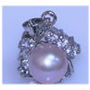 Image 1 : 15.60 CTW PURPLE PEARL AND CZ PENDANT