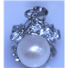 Image 1 : 15.05 CTW WHITE PEARL AND CZ PENDANT