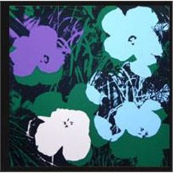 Andy Warhol Sunday B Morning Flowers Print Purple Blue