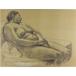 Francisco Zuniga Naked Lying Print 1974 from 20 Dibujos