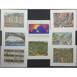 Set Of 7 Franklin McMahon Prints Continental Bank -Asia