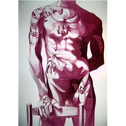 Lowell Nesbitt Signed Art Print Litho 1979 Gay Nude 6