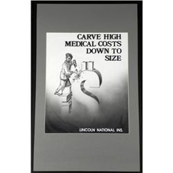 Don Weaver Lincoln Natl Ins Pen Ink Drawing Original