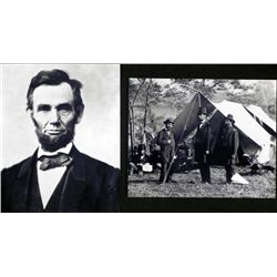 2 Photos Civil War Abraham Lincoln, Ulysses S. Grant
