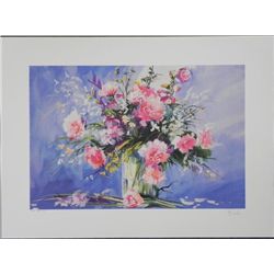 Roche Flowers in a Vase Signed and Numbered Litho Print